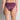 Model wears Rose Dot High Cut Brief in GRAPE WINE/ROSE CLOUD. On body back view