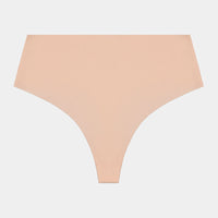 No Show Thong in LATTE. Flat lay front view