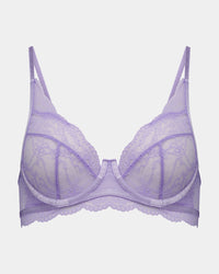 Shelly Underwire Bra in LAVENDER. Flat lay front view