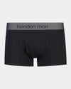Cotton Low-Rise Mens Trunk in BLACK. Flat lay front view