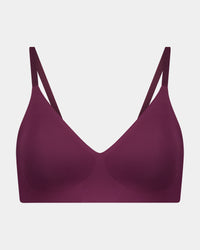Comfit Collection Wire Free Bra in FIG. Flat lay front view