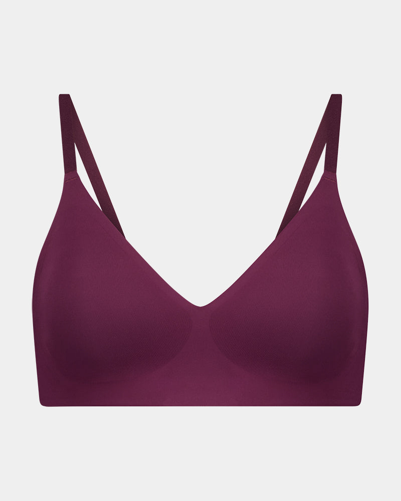 Comfit Collection Wire Free Bra in FIG. Flat lay front view