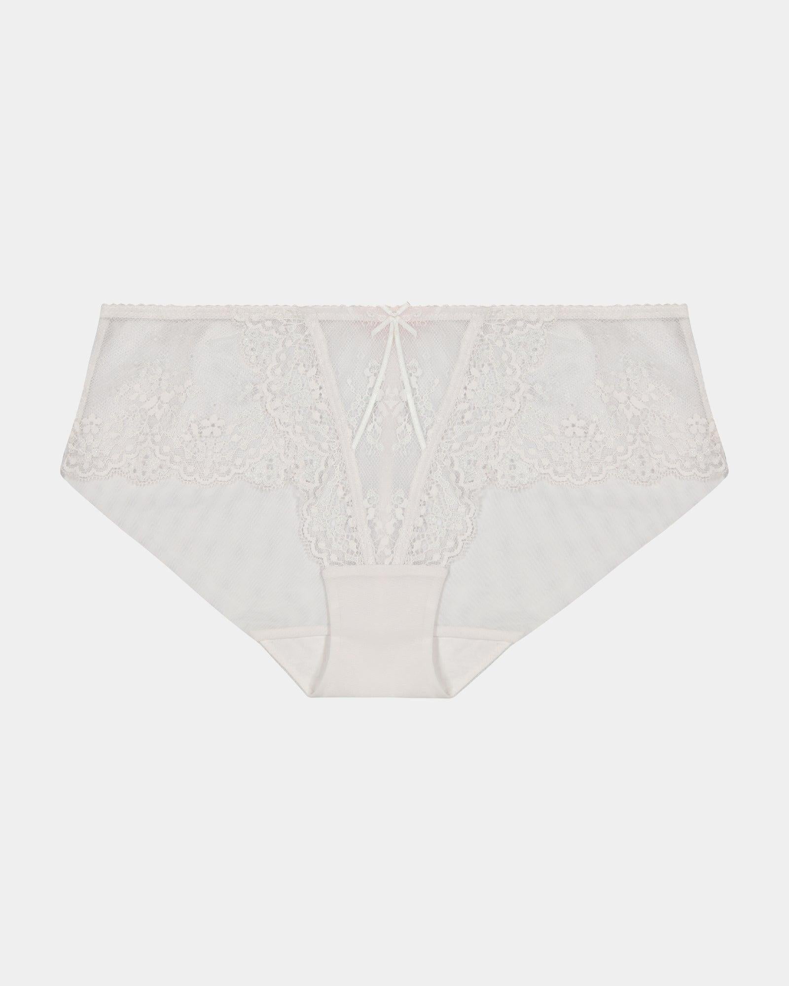 Sofia Midi in BRIGHT WHITE. Flat lay front view
