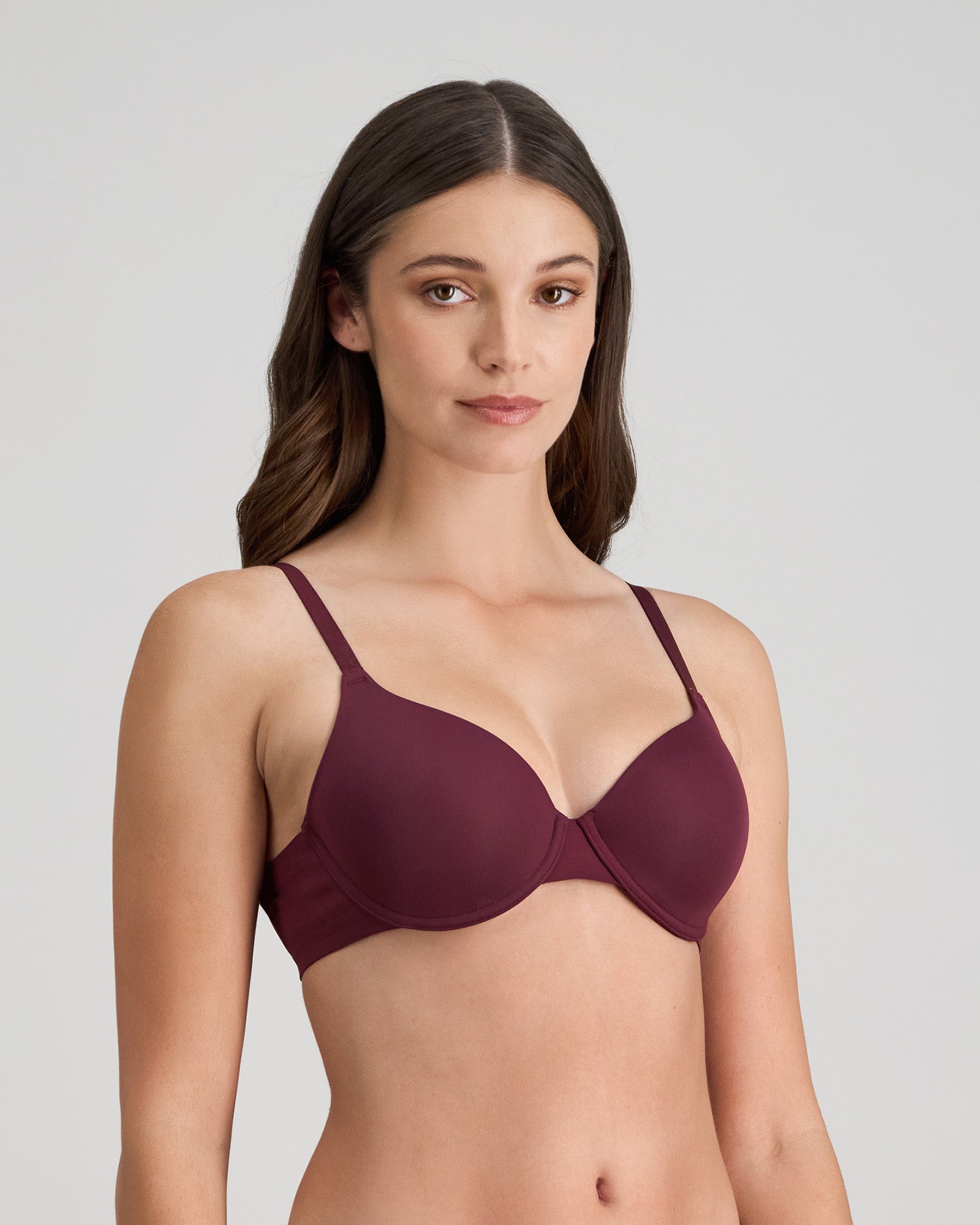 Model wears Comfit Collection Contour Bra in FIG. On body side view