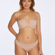Model wears Captivate Me Bikini in NUDE INTIME. On body front view