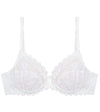 Yvette Lace Underwire Bra in WHITE. Flat lay front view
