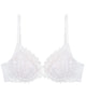 Yvette Lace Underwire Bra in WHITE. Flat lay front view