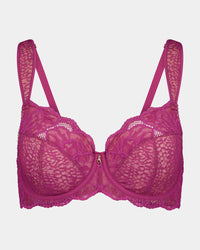 Midnight Express Underwire Bra in BEAUJOLAIS. Flat lay front view