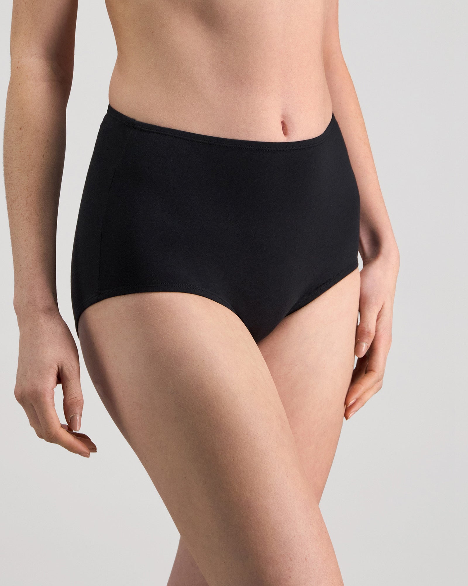 Freestyle Full Brief in BLACK. Flat lay back view