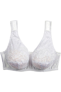 Charlotte Underwire Bra in WHITE. Flat lay front view