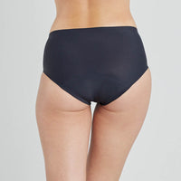 Model wears Flo Light Midi in BLACK. On body back view