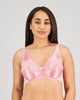 Model wears Classic Underwire Underwire Bra in LILAS. On body front view
