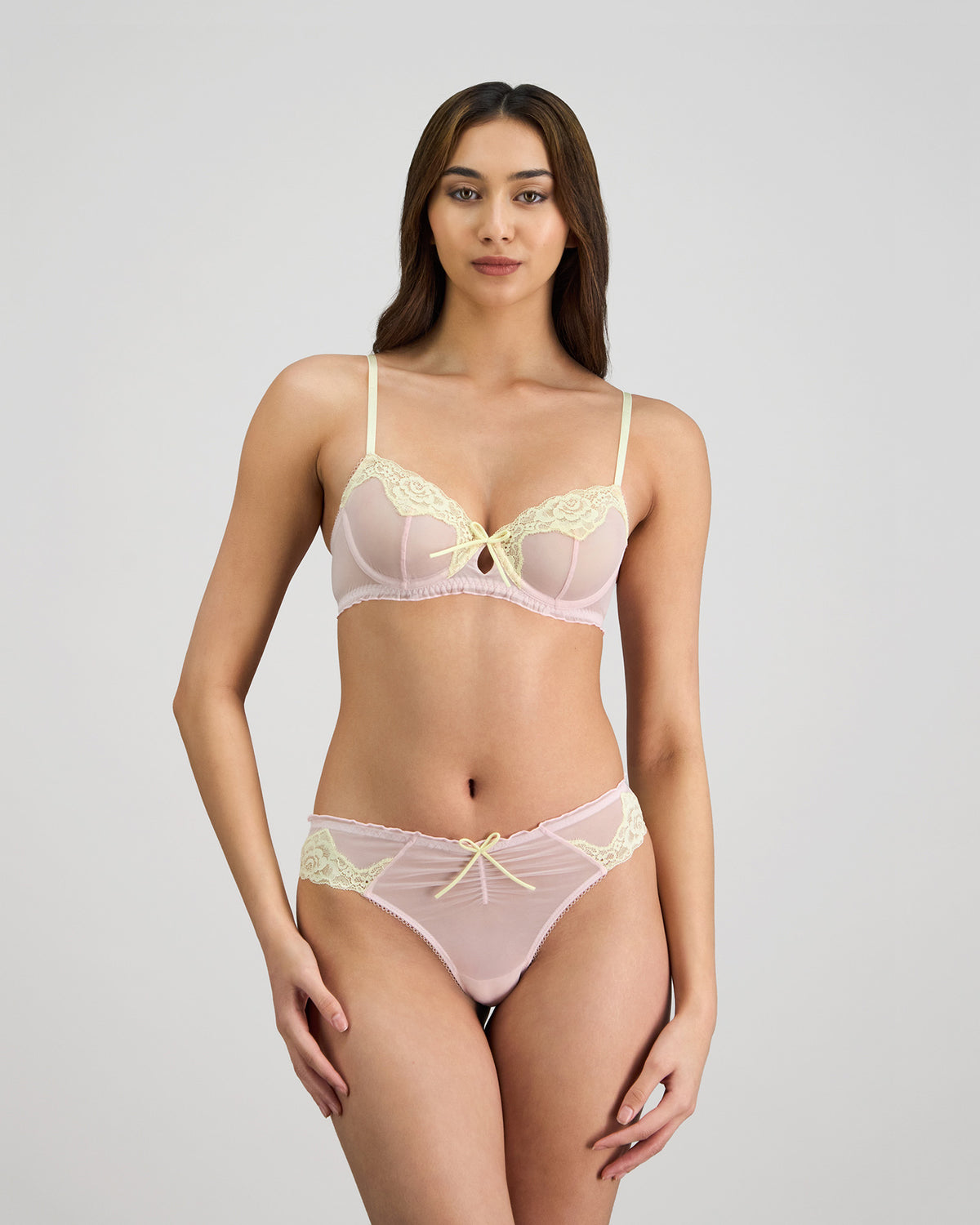 Dreamer Underwire Bra in PALE LILAC. Flat lay back view