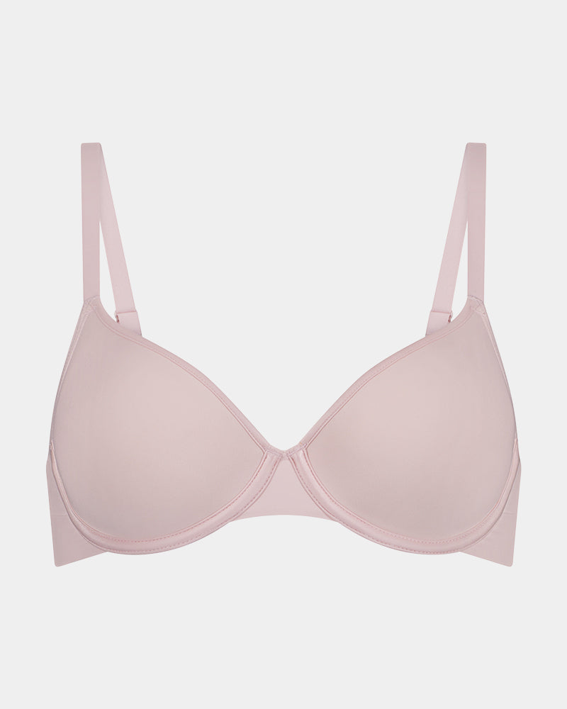 Flawless Form Contour Bra in ICY PINK. Flat lay front view