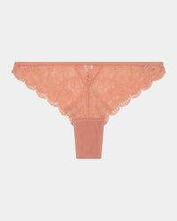 Shelly Brazilian in CORAL PINK. Flat lay front view