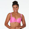 Damask Twin Pack Contour Bra Twin Pack in IBIS ROSE/WHITE. Feature shot