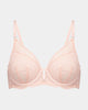 Adoration Underwire Bra in SILVER PINK. Flat lay front view