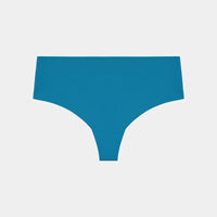 No Show Thong in OCEAN DEPTHS. Flat lay front view