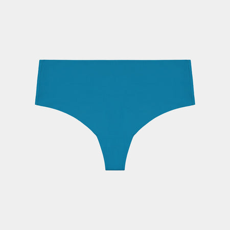 No Show Thong in OCEAN DEPTHS. Flat lay front view