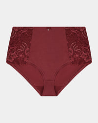 Embrace Full Brief in OXBLOOD RED. Flat lay front view