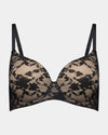 Lace Sculpt Contour Bra in BLACK. Flat lay front view