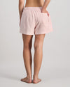 Model wears Cosy Flannel Short in ROSE MINI GINGHAM. On body back view