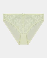 Embrace Bikini in TRANSPARENT YELLOW. Flat lay front view