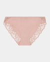 Cotton And Lace Bikini in LATTE. Flat lay front view