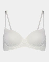 Simply Me Contour Bra in WHITE. Flat lay front view