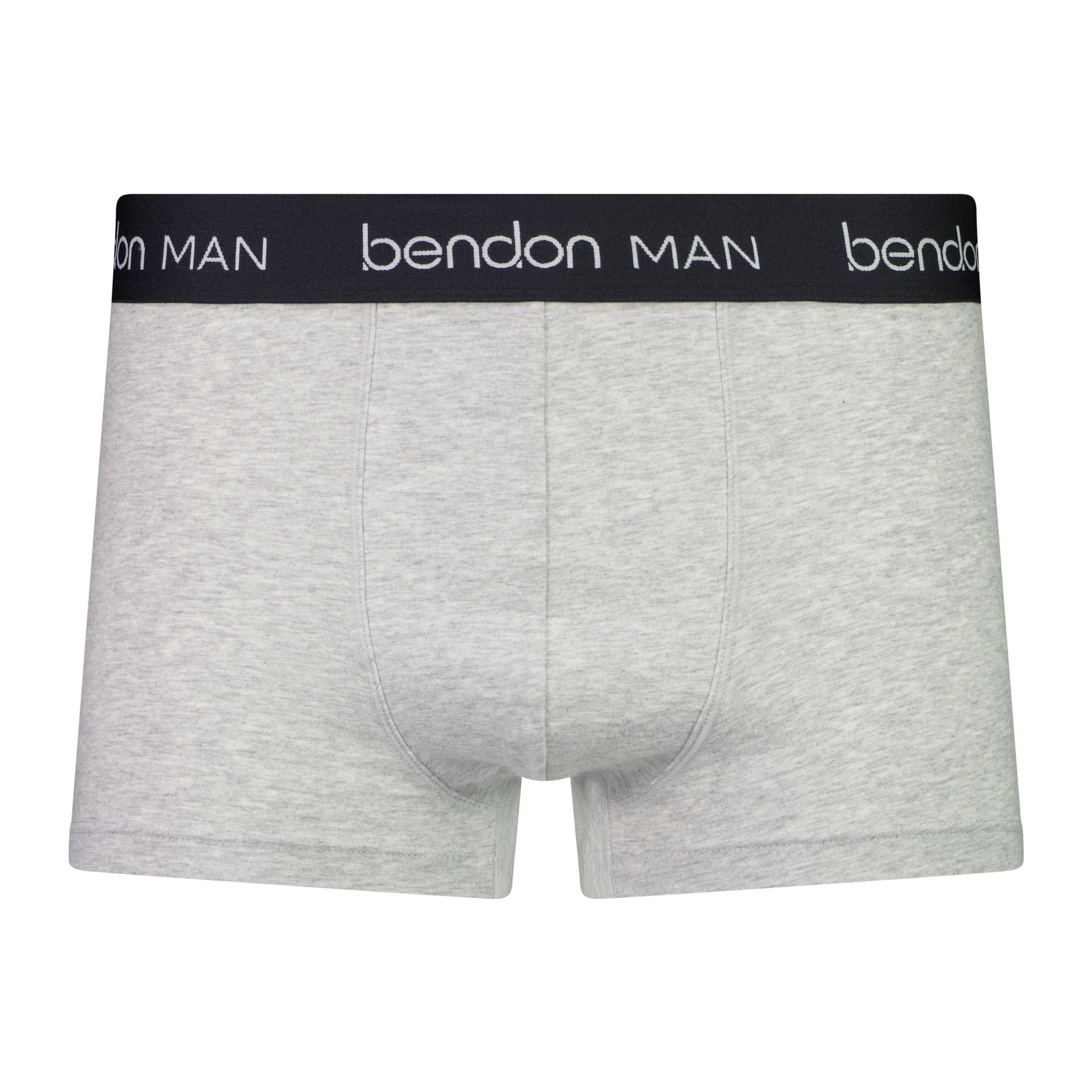 Organic Cotton Mens Trunk in LIGHT GREY MARL. Flat lay front view