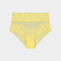 Lace Full Brief in SUNSHINE YELLOW. Flat lay front view