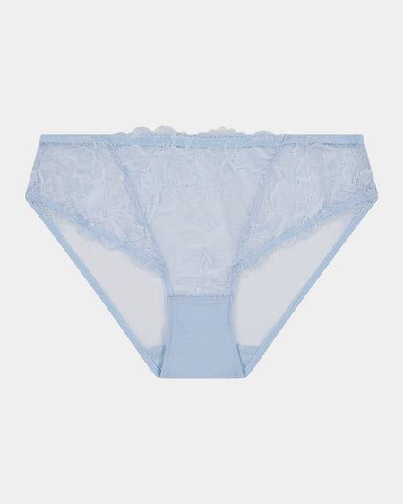 Billie Bikini in OMPHALODES. Flat lay front view