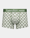 Retros Print Mens Trunk in ART DECO TILE PRINT. Flat lay front view