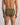 Model wears Bamboo Mens Brief in DARK OLIVE. On body back view
