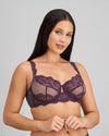 Model wears Nova Rosa Underwire Bra in PLUM PERFECT. On body side view