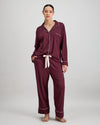 Model wears Dolce Long Pj in FIG. On body front view