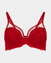 Lumiere Underwire Bra in SALSA. Flat lay front view