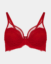 Lumiere Underwire Bra in SALSA. Flat lay front view