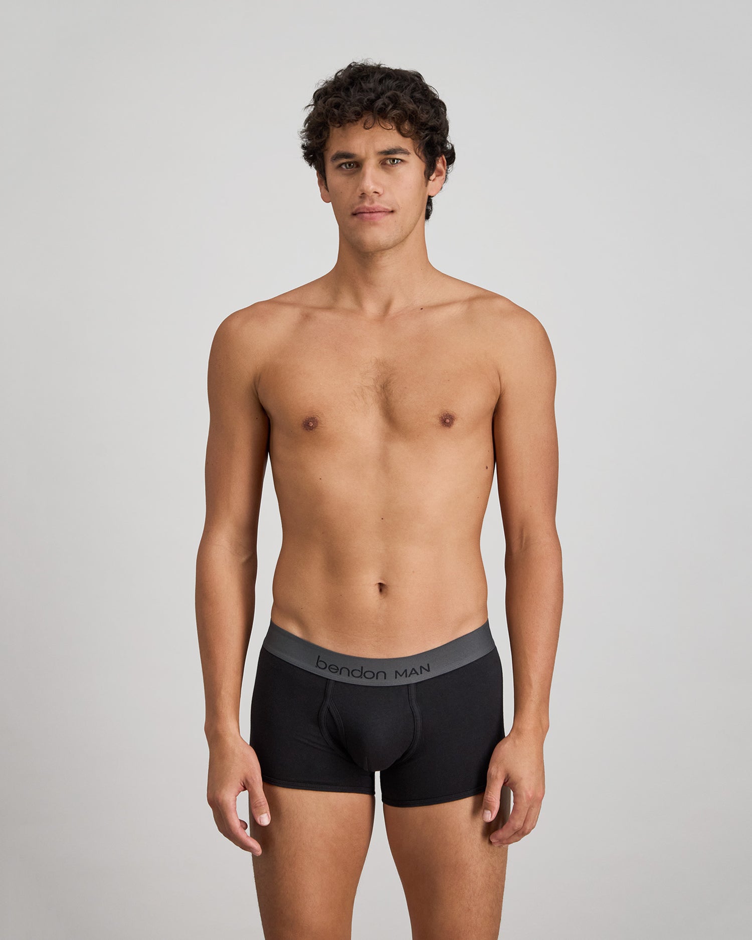 Cotton Low-Rise Mens Trunk in BLACK. Feature shot