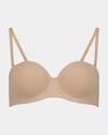 Bendon Essentials Strapless Bra in LATTE. Flat lay front view