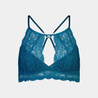 Mena Bralette in OCEAN DEPTHS. Flat lay front view