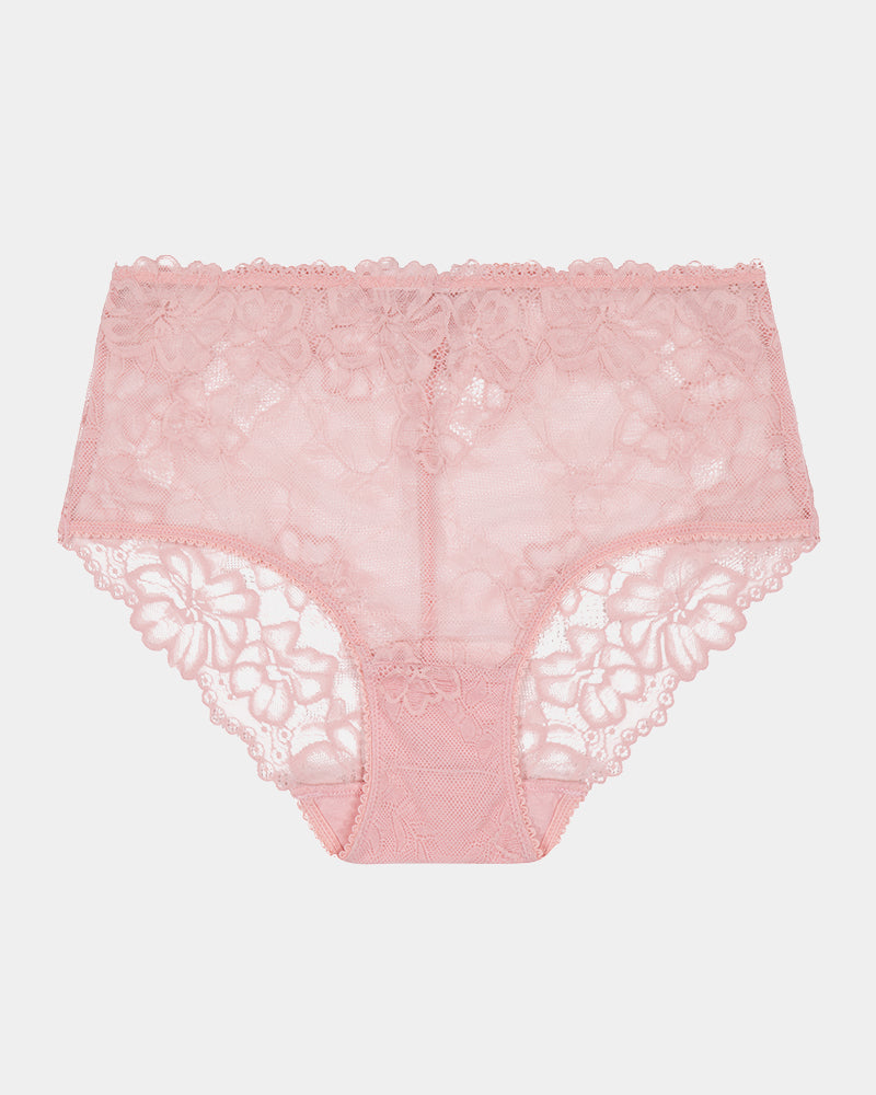 All Lacey Full Brief in SILVER PINK. Flat lay front view