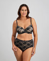 Lace Sculpt Contour Bra in BLACK. Flat lay back view