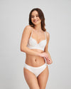 Play Contour Long Line Bra in WHITE. Feature shot