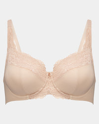 Laurel Underwire Bra in LATTE. Flat lay front view