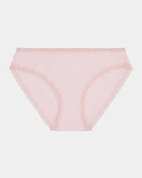 Stretch Cotton Bikini in ICY PINK. Flat lay front view