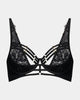 Nyx Underwire Bra in BLACK. Flat lay front view