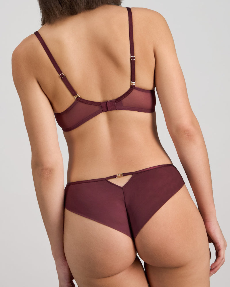 Sheer Impact Brazilian in FIG. Flat lay back view