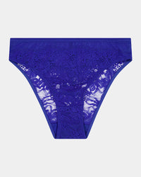 Enchantment High Cut Brief in DAZZLING BLUE. Flat lay front view