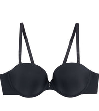 My Fit Smooth Strapless Bra in BLACK. Flat lay front view